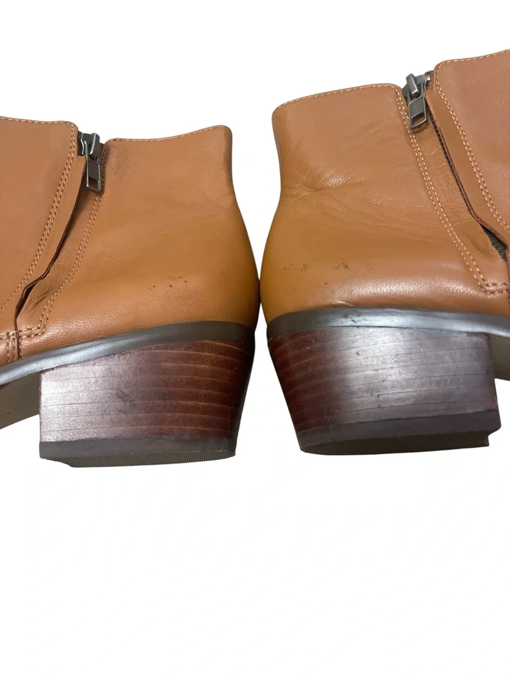 J. Crew Tan Leather Block Heel Ankle Boots